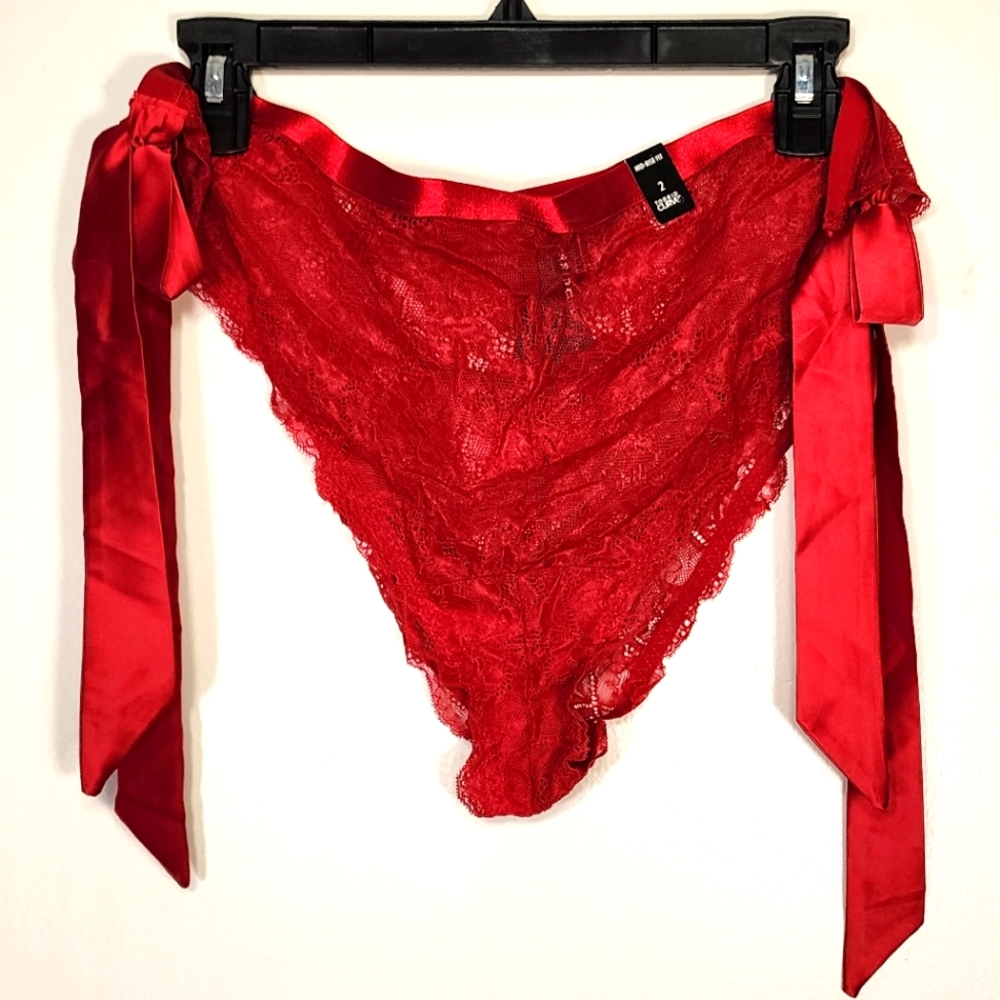 Torrid Red Side Bow Tanga Panty NWT size 2
